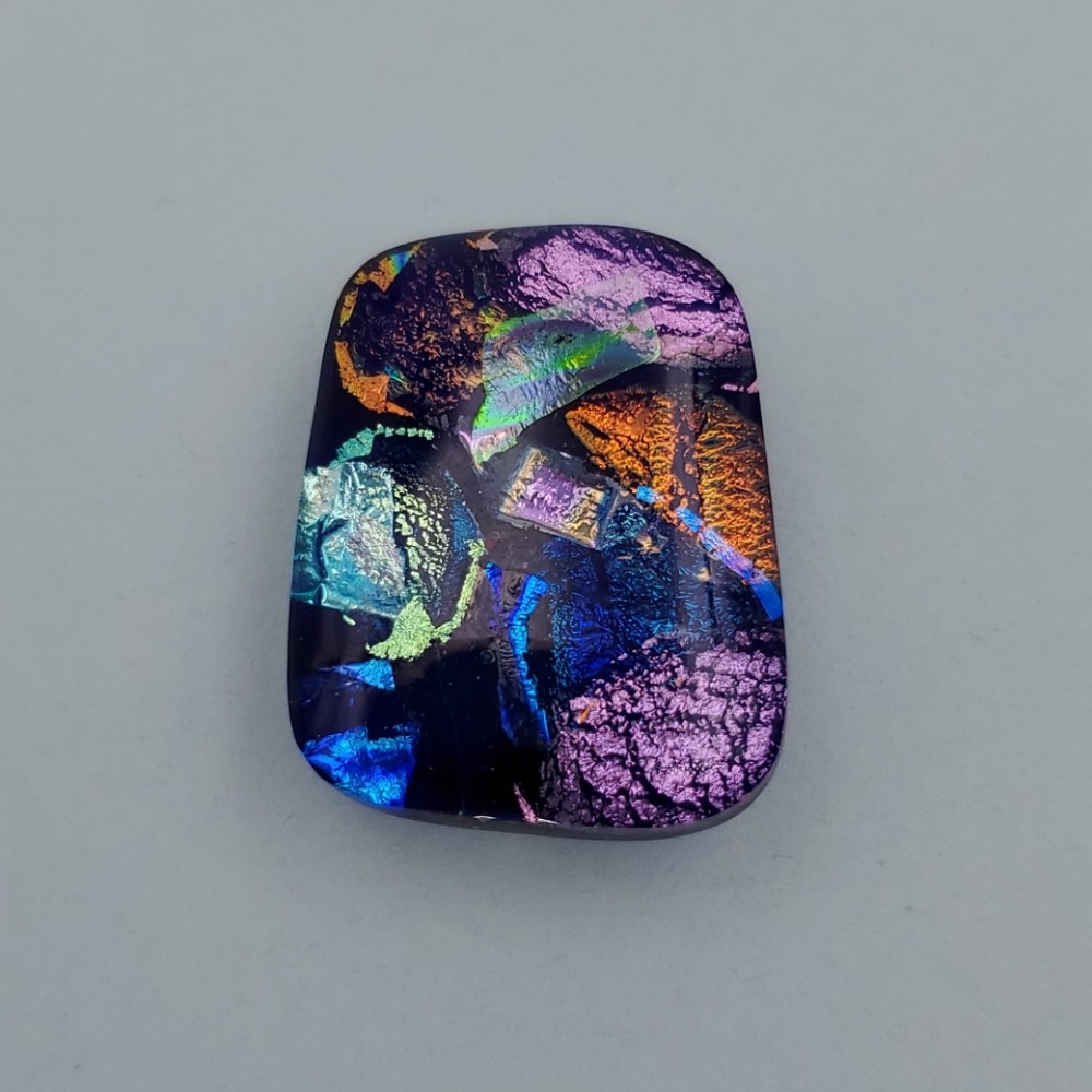 Multi Colored Dichroic Glass Brooch